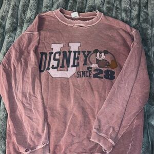 Disney Men's Crewneck Sweater in Pink
